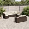 vidaXL 9-tlg. Garten-Sofagarnitur mit Kissen Braun Poly Rattan