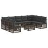 vidaXL Gartensofa-set 10 stk. 9-Sitzer Grau Poly-Rattan