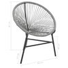 vidaXL Garten-Mondstuhl Poly-Rattan Grau