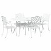 vidaXL Garten Essgruppe 5 pcs Wei&szlig; Aluminium