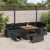 vidaXL Gartensofa-set mit Kissen 11 pcs Schwarz Poly-Rattan