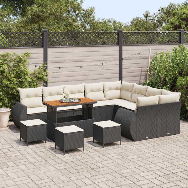 vidaXL Garten-Sofa-Set 13 pcs Schwarz Poly-Rattan