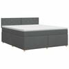 vidaXL Boxspringbett mit Matratze Dunkelgrau 160 x 200 cm Stoff