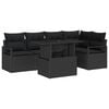 vidaXL Gartensofa-set 6 stk. Schwarz Poly Rattan