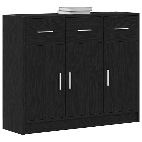 vidaXL Sideboard Schwarze Eiche 91x28x75 cm Holzwerkstoff