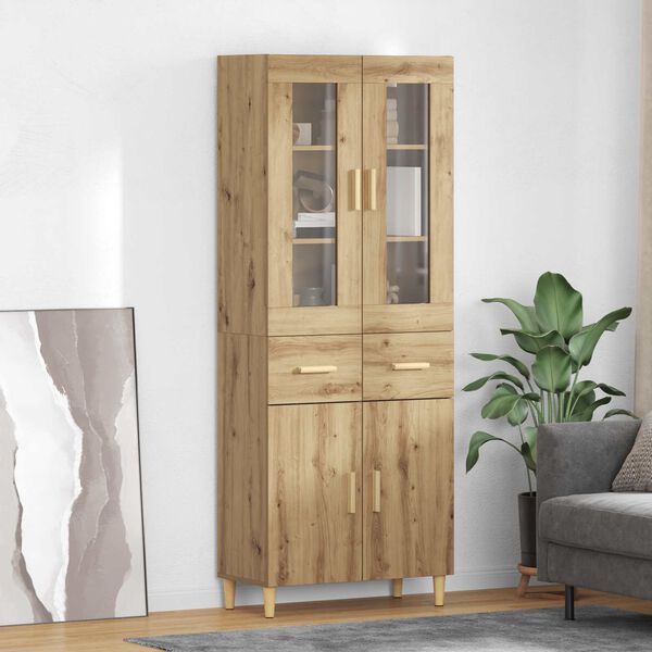 vidaXL Highboard Artisan-Eiche 69,5 x 34 x 180 cm Holzwerkstoff