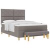 vidaXL Boxspringbett mit Kopfteil Taupe 200 x 160 cm Stoff