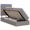 vidaXL LED-Speicherbett mit Matratze Taupe 90 x 200 cm Stoff