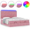 vidaXL Ottoman-Bett mit Matratzen & LEDs Rosa 180x200 cm Samt