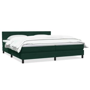 vidaXL Boxspringbett mit Matratze Dunkelgr&uuml;n 180x220 cm Samt