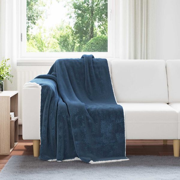 vidaXL &Uuml;berwurfdecke Marineblau 130 x 150 cm Fleece