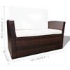 vidaXL 4-tlg. Garten-Lounge-Set mit Kissen Poly Rattan Braun