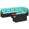 vidaXL Gartensofa-set mit Kissen 9 pcs Schwarz Poly-Rattan