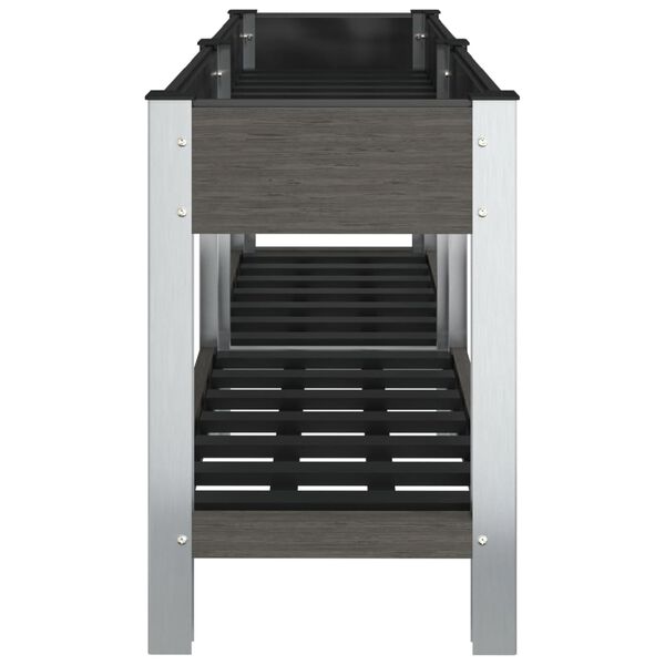 vidaXL Garten-Hochbeet mit Ablage Grau 150x50x75 cm WPC