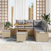vidaXL Gartensofa-set mit Kissen mit Speicher 8 pcs Beige Poly Rattan