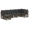 vidaXL Gartensofa-set 7 stk. 7-Sitzer Grau Poly-Rattan