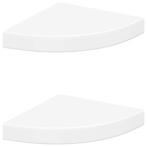 vidaXL Eck-Schweberegale 2 Stk. Wei&szlig; 25x25x3,8 cm MDF