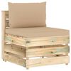 vidaXL 7-tlg. Garten-Lounge-Set mit Kissen Gr&uuml;n Impr&auml;gniertes Holz
