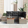 vidaXL Gartensofa-set mit Kissen 5 pcs Grau Poly-Rattan