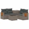 vidaXL Sofa Set 6 stk. Grau und Dunkelgrau Polyrattan und Stahl