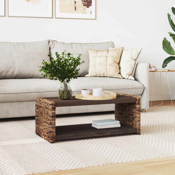 vidaXL Couchtisch Natur 90 x 45 x 35 cm Massives Mahagoni Holz