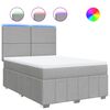 vidaXL Boxspringbett mit Matratze Hellgrau 140x190 cm Stoff
