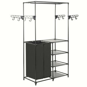 vidaXL Kleiderst&auml;nder Stahl und Vliesstoff 87x44x158 cm Schwarz