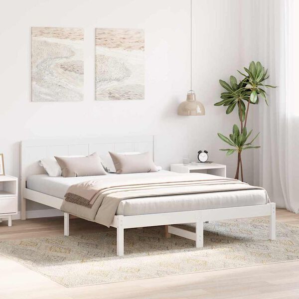 vidaXL Bettgestell Wei&szlig; 160 x 200 cm Massivholz Kiefer