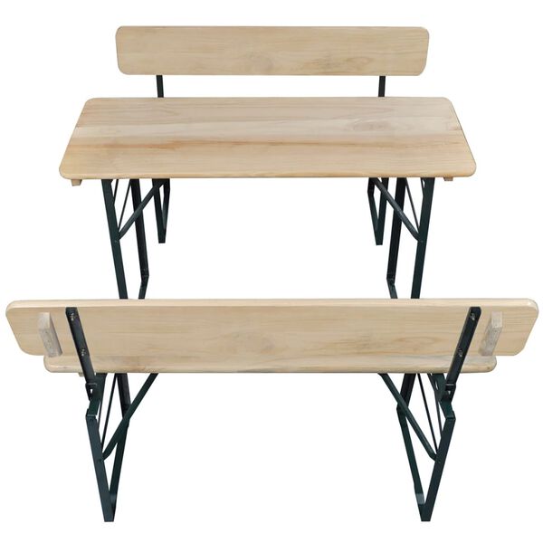 Klappbarer Biertisch und 2 B&auml;nke mit R&uuml;ckenlehnen