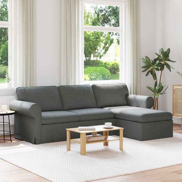 vidaXL Sofa Dunkelgrau 215 x 138 x 80 cm Stoff