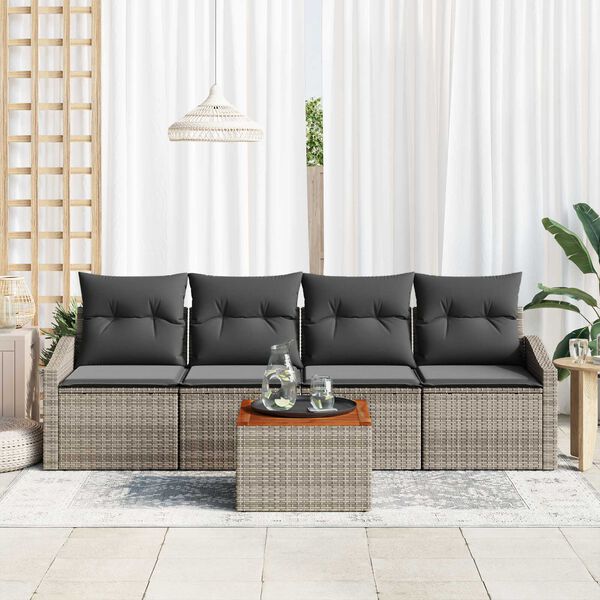 vidaXL Garten-Sofa-Set 5 pcs Grau