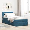 vidaXL Ottoman-Bett mit Matratze & LEDs Dunkelblau 90x190 cm Samt