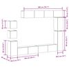 vidaXL 9-tlg. TV-Schrank-Set Wandmontage Altholz-Optik Holzwerkstoff
