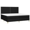 vidaXL Boxspringbett mit Matratze & LED Schwarz 200x200 cm Stoff