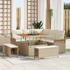 vidaXL Garten-Sofa-Set mit Kissen mit Speicher 8 pcs Beige und Creme