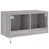 vidaXL TV-Wandschrank mit LED-Leuchten Grau Sonoma 80x35x41 cm