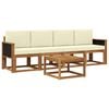 vidaXL Outdoor-Sofagarnitur 4 stk. Natur und Creme