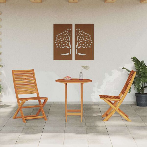 vidaXL Klapp Bistro Set 3 pcs Braun Massivholz Akazie