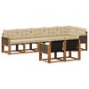 vidaXL Outdoor-Sofagarnitur mit Kissen 8 pcs Natur und Beige