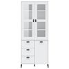 vidaXL Highboard VIKEN Weiß 80x40x190 cm Massivholz Kiefer
