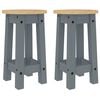 vidaXL Barhocker 2 Stk. Grau Massivholz Kiefer