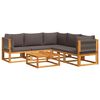 vidaXL 6-tlg. Gartensofa-Set mit Kissen Holz Akazie & Seil