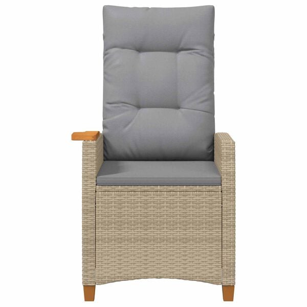 vidaXL Liegestuhl mit Teeteller 62 x 64 x 112 cm Poly-Rattan