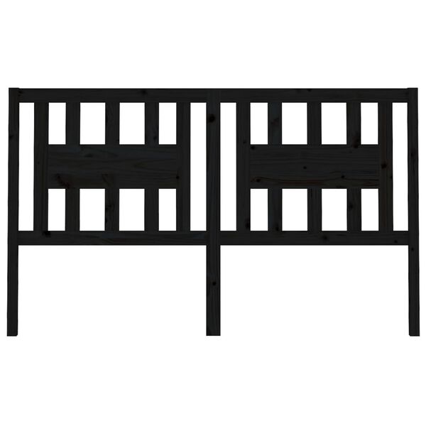 vidaXL Kopfteil Schwarz 146x4x100 cm Massivholz Kiefer