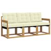 vidaXL Outdoor-Sofagarnitur 3 stk. Wei&szlig; und Creme