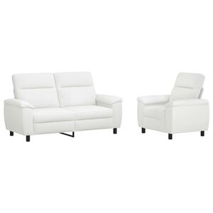 vidaXL Sofa-Set 2 pcs Wei&szlig; Stoff