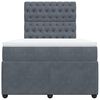 vidaXL Boxspringbett mit Matratze Dunkelgrau 120x200 cm Samt