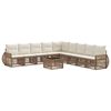 vidaXL Gartensofa-set 10 stk. Beige und Cremewei&szlig; Poly-Rattan