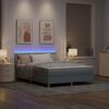 vidaXL LED Boxspringbett mit Matratze Hellgrau 140 x 190 cm Stoff