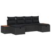 vidaXL Gartensofa-set mit Kissen 6 pcs Schwarz Poly-Rattan